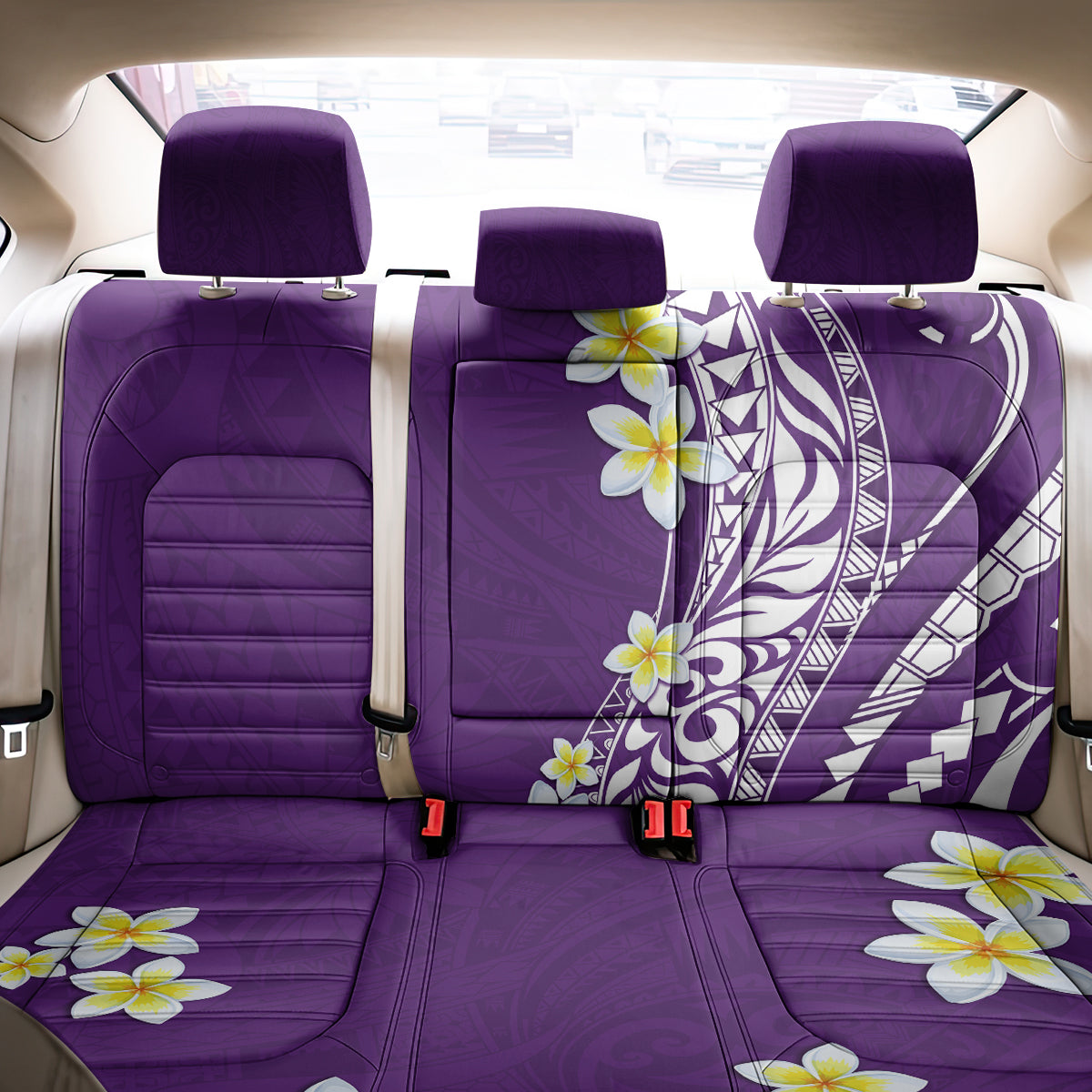 Hawaii Aloha Back Car Seat Cover Plumeria Vintage - Violet LT7 - Polynesian Pride