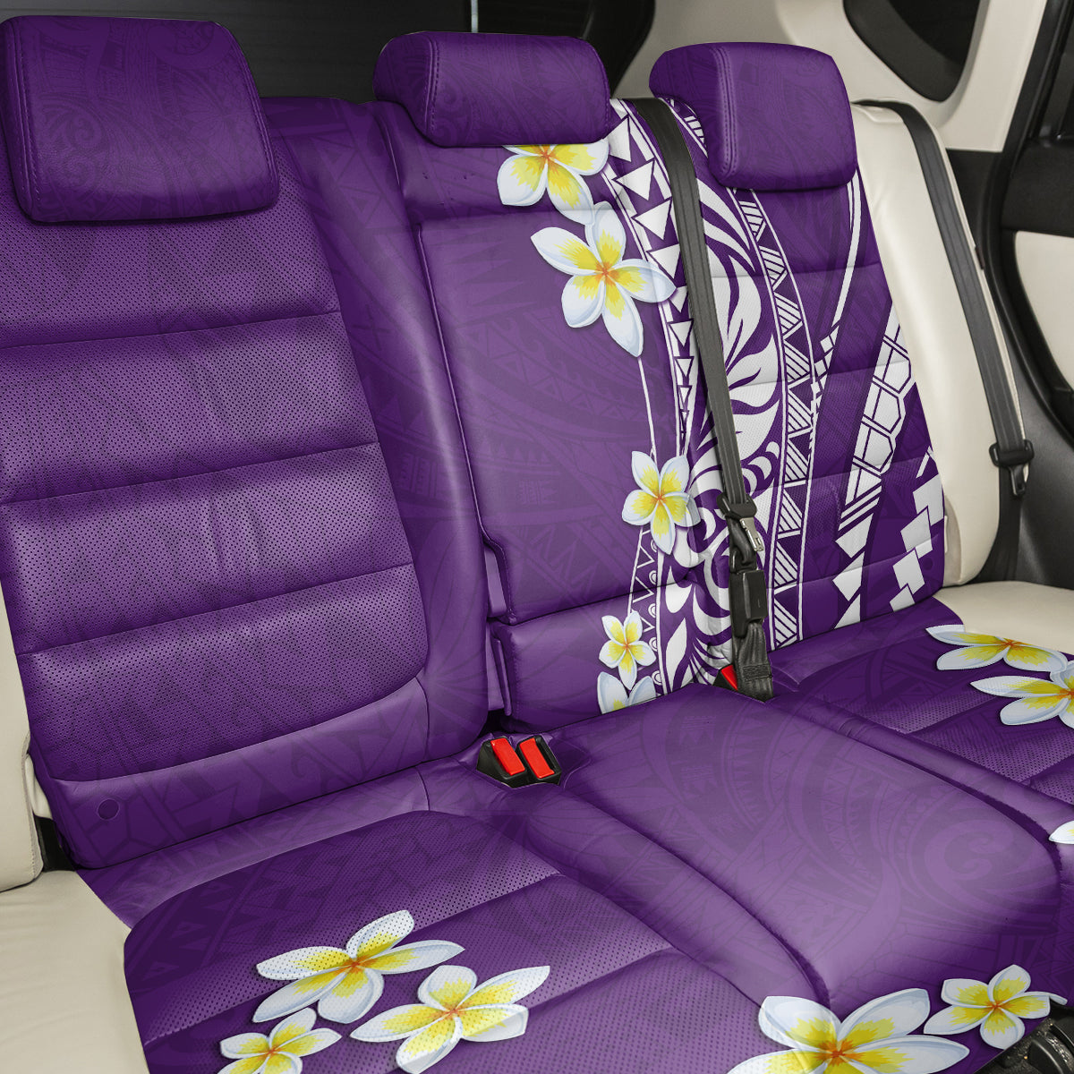 Hawaii Aloha Back Car Seat Cover Plumeria Vintage - Violet LT7 - Polynesian Pride