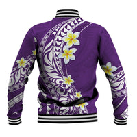 Hawaii Aloha Baseball Jacket Plumeria Vintage - Violet LT7 - Polynesian Pride