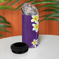 Hawaii Aloha 4 in 1 Can Cooler Tumbler Plumeria Vintage - Violet