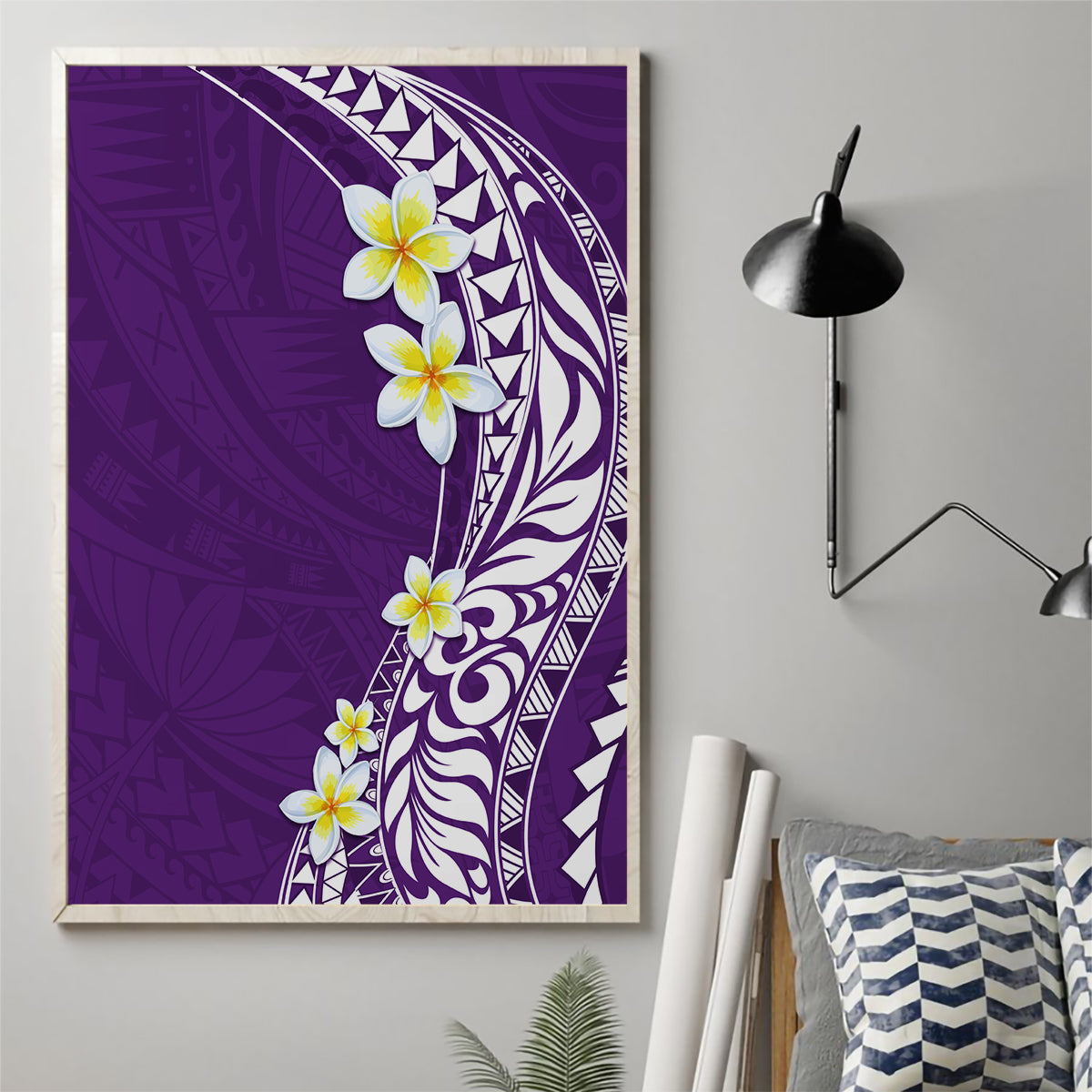 Hawaii Aloha Canvas Wall Art Plumeria Vintage - Violet LT7 - Polynesian Pride