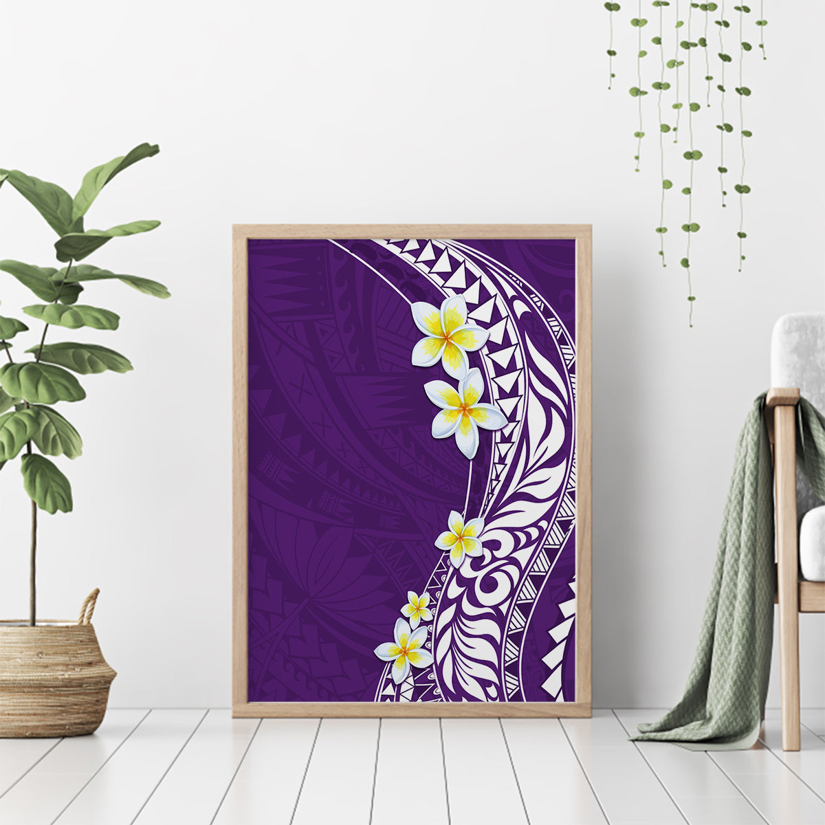 Hawaii Aloha Canvas Wall Art Plumeria Vintage - Violet LT7 - Polynesian Pride
