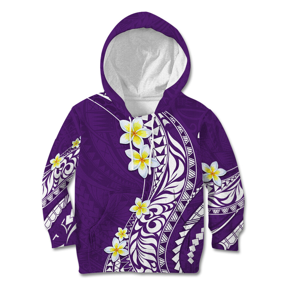 Hawaii Aloha Kid Hoodie Plumeria Vintage - Violet LT7 Hoodie Violet - Polynesian Pride