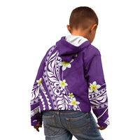 Hawaii Aloha Kid Hoodie Plumeria Vintage - Violet LT7 - Polynesian Pride