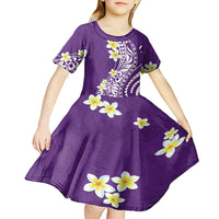Hawaii Aloha Kid Short Sleeve Dress Plumeria Vintage - Violet LT7 - Polynesian Pride