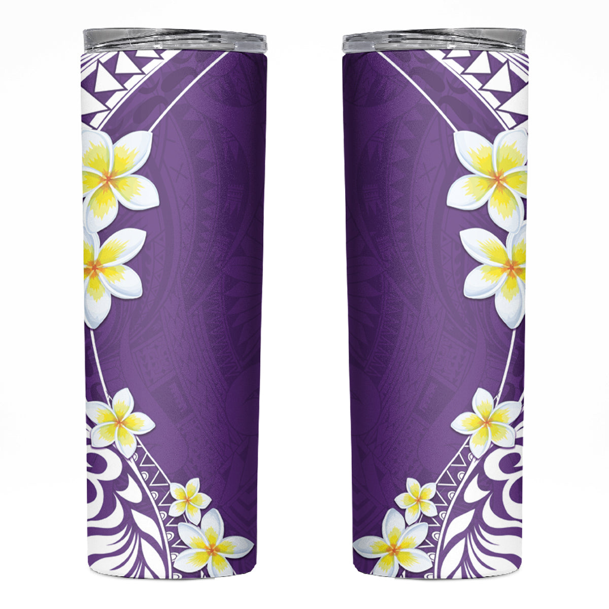 Hawaii Aloha Skinny Tumbler Plumeria Vintage - Violet