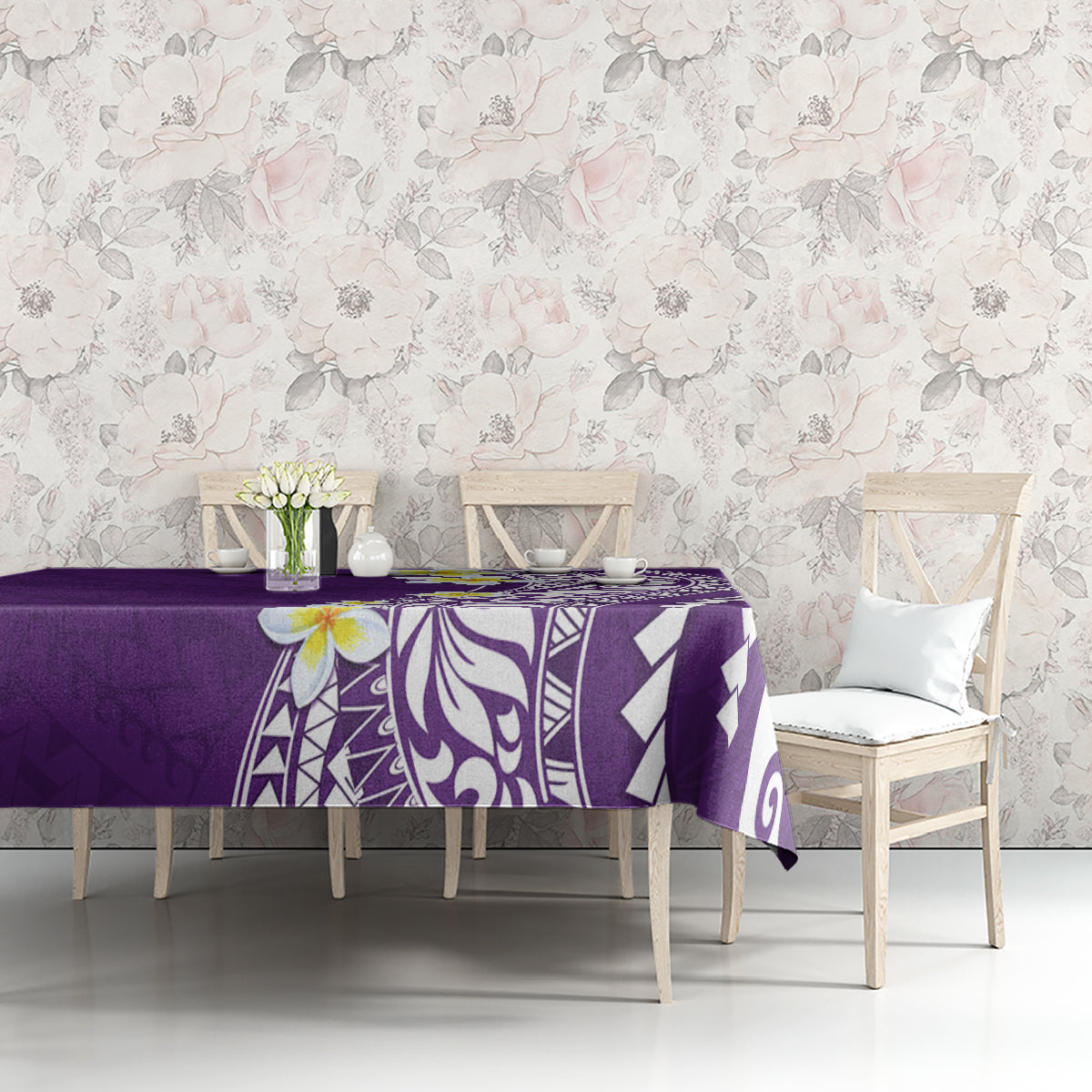 Hawaii Aloha Tablecloth Plumeria Vintage - Violet LT7 - Polynesian Pride