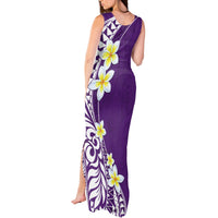 Hawaii Aloha Tank Maxi Dress Plumeria Vintage - Violet LT7 - Polynesian Pride