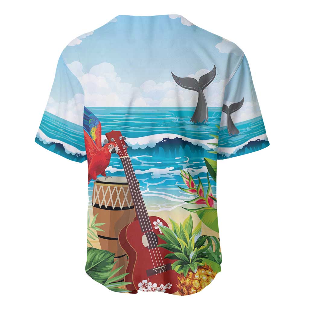 Aloha Honolulu Festival Baseball Jersey Ukulele By The Shore LT7 - Polynesian Pride