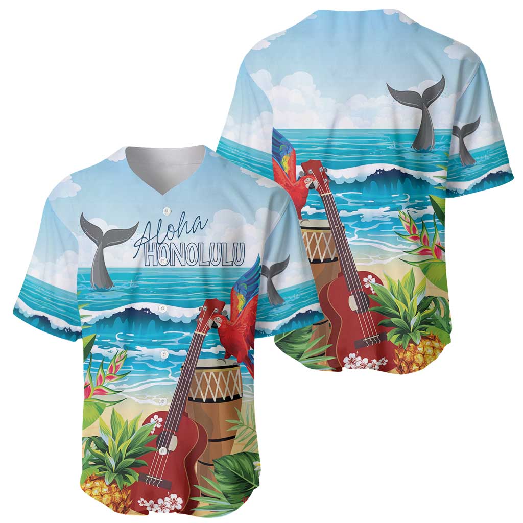 Aloha Honolulu Festival Baseball Jersey Ukulele By The Shore LT7 - Polynesian Pride