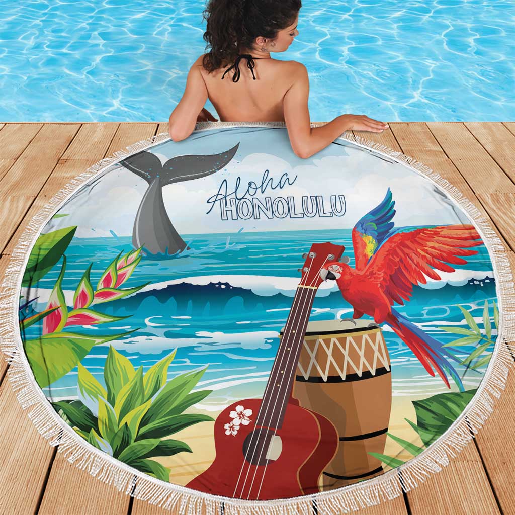 Aloha Honolulu Festival Beach Blanket Ukulele By The Shore