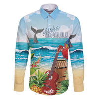 Aloha Honolulu Festival Family Matching Puletasi and Hawaiian Shirt Ukulele By The Shore