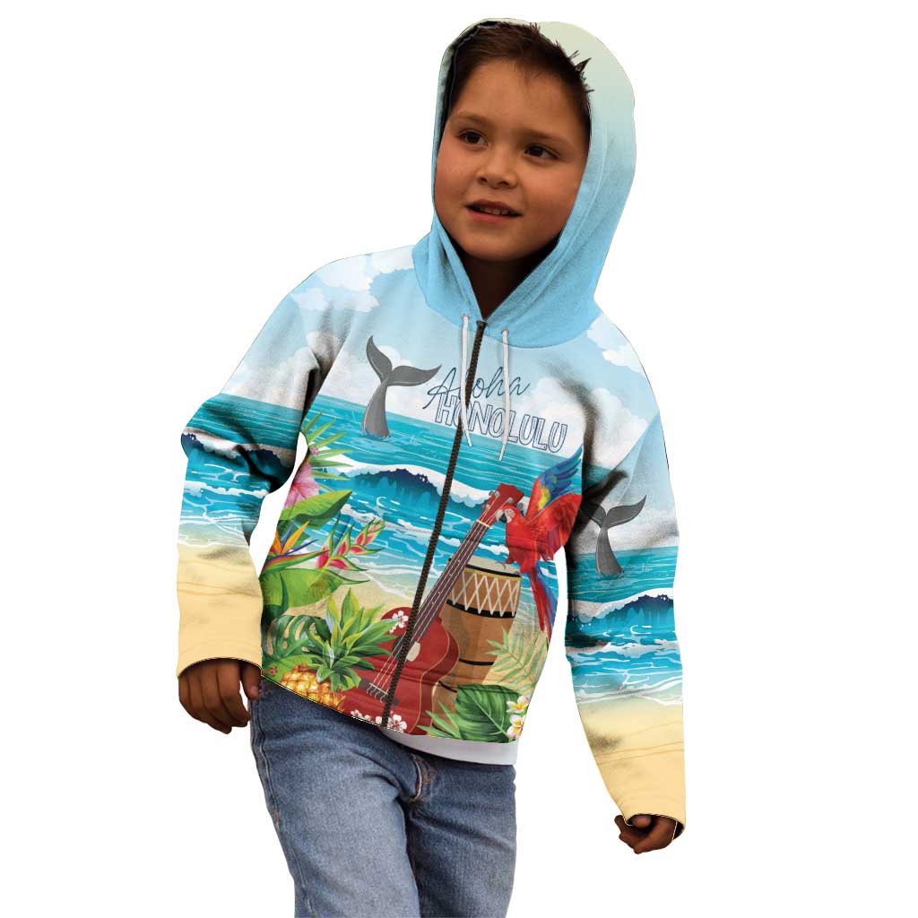 Aloha Honolulu Festival Kid Hoodie Ukulele By The Shore