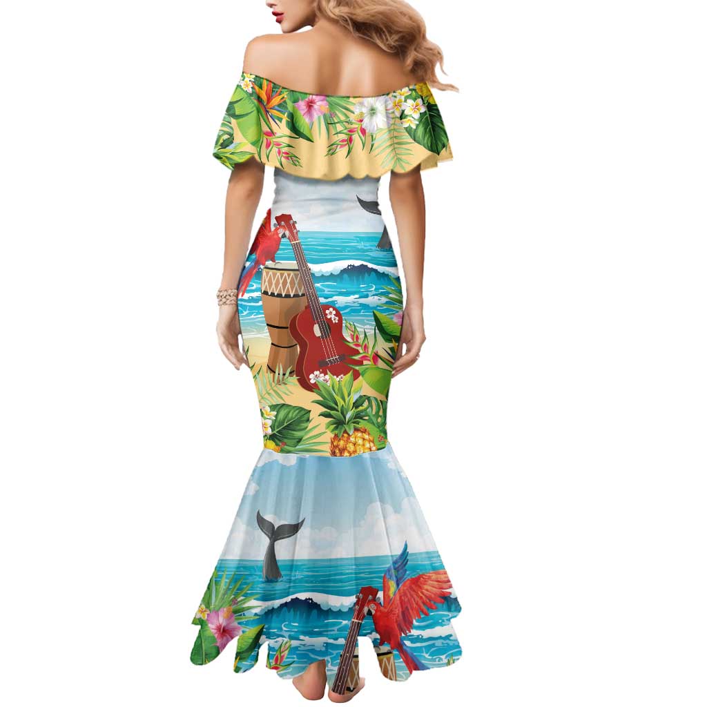Aloha Honolulu Festival Mermaid Dress Ukulele By The Shore LT7 - Polynesian Pride