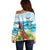 Aloha Honolulu Festival Off Shoulder Sweater Ukulele By The Shore