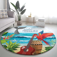 Aloha Honolulu Festival Round Carpet Ukulele By The Shore