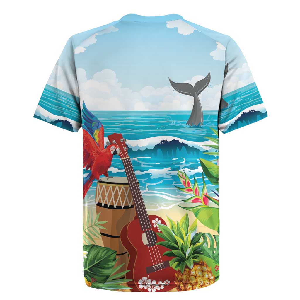Aloha Honolulu Festival Rugby Jersey Ukulele By The Shore LT7 - Polynesian Pride