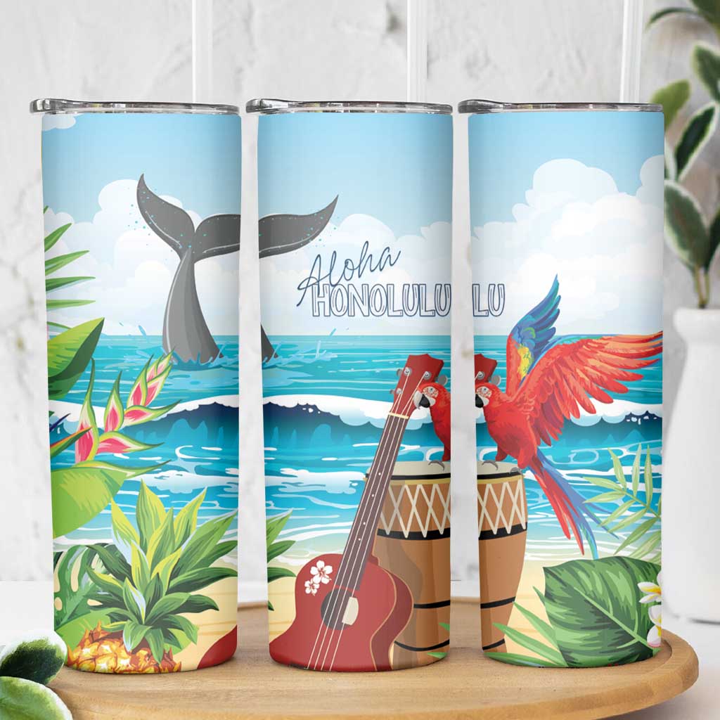 Aloha Honolulu Festival Skinny Tumbler Ukulele By The Shore LT7 - Polynesian Pride