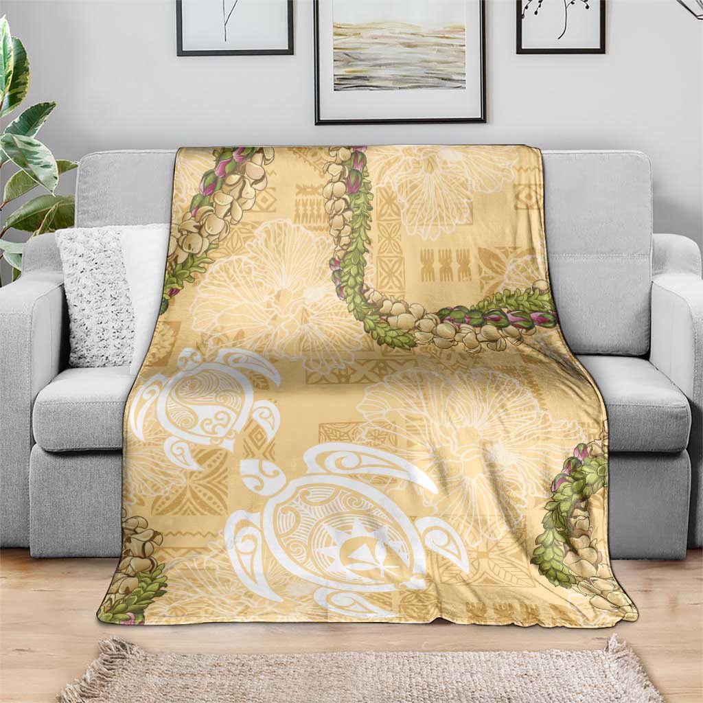 Aloha Honolulu Festival Blanket Hawaii Kapa Mix Flowers Lei LT7 - Polynesian Pride