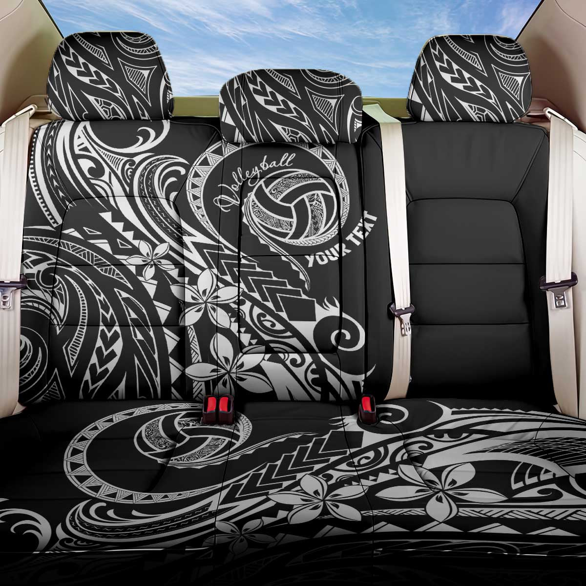 Polynesia Beach Volleyball Personalized Back Car Seat Cover Basic