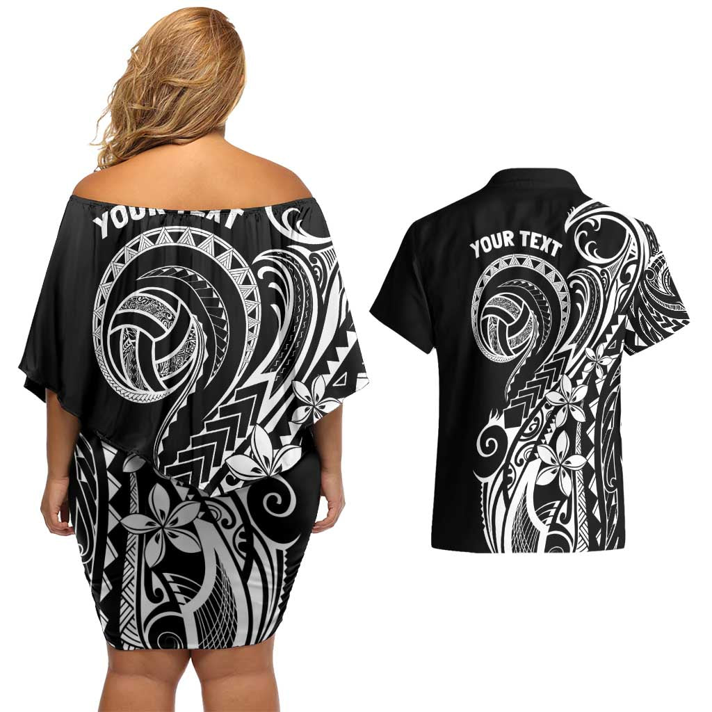 Polynesia Beach Volleyball Personalized Couples Matching Off Shoulder Short Dress and Hawaiian Shirt Basic