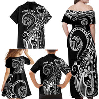 Polynesia Beach Volleyball Personalized Family Matching Off Shoulder Maxi Dress and Hawaiian Shirt Basic