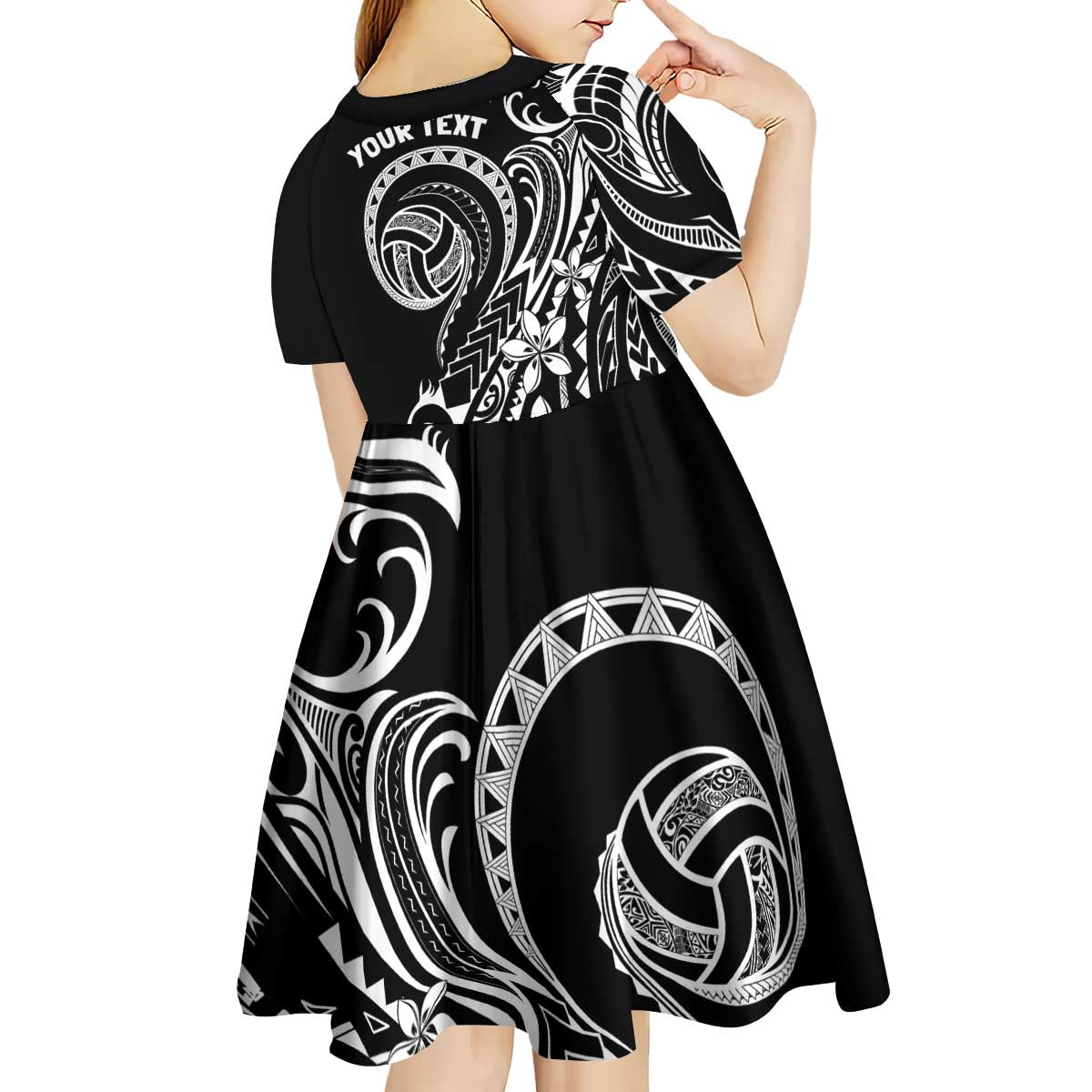 Polynesia Beach Volleyball Personalized Kid Short Sleeve Dress Basic LT7 - Polynesian Pride