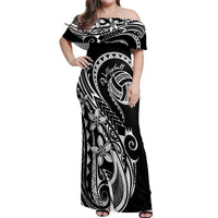 Polynesia Beach Volleyball Personalized Off Shoulder Maxi Dress Basic LT7 Women Black - Polynesian Pride