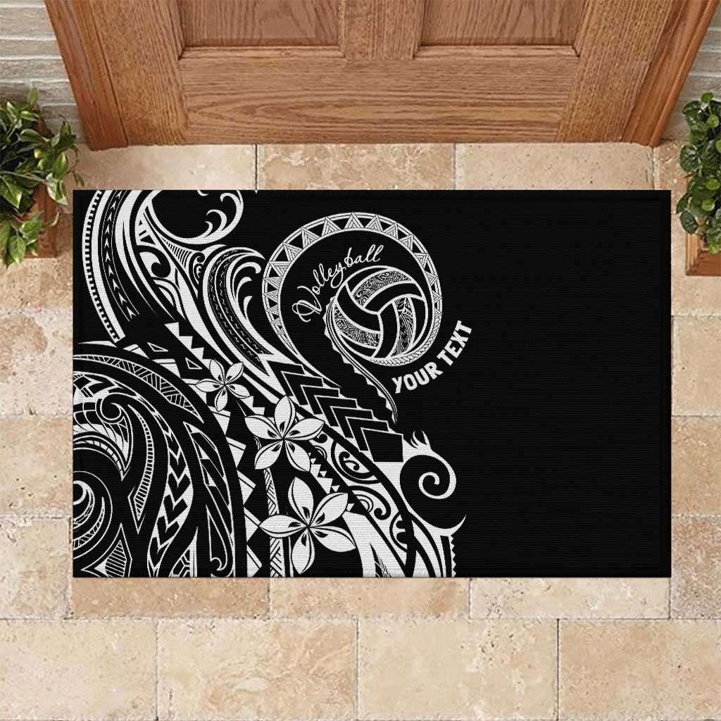 Polynesia Beach Volleyball Personalized Rubber Doormat Basic LT7 Black - Polynesian Pride
