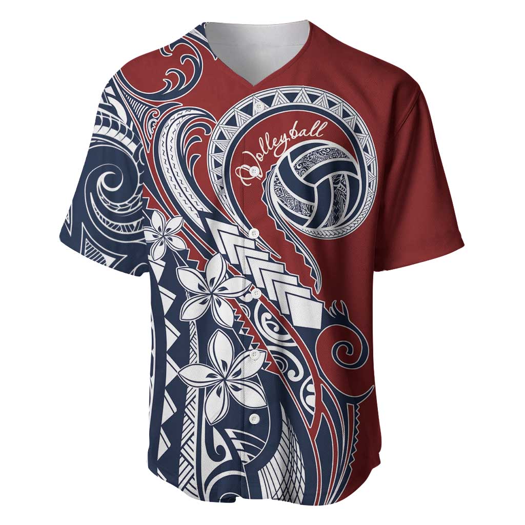 Polynesia Beach Volleyball Personalized Baseball Jersey Special LT7 Red Blue - Polynesian Pride