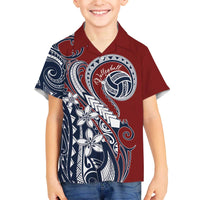 Polynesia Beach Volleyball Personalized Family Matching Off The Shoulder Long Sleeve Dress and Hawaiian Shirt Special