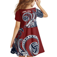 Polynesia Beach Volleyball Personalized Kid Short Sleeve Dress Special LT7 - Polynesian Pride
