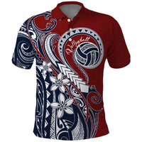 Polynesia Beach Volleyball Personalized Polo Shirt Special LT7 Red Blue - Polynesian Pride