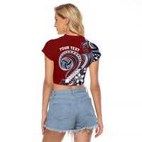 Polynesia Beach Volleyball Personalized Raglan Cropped T Shirt Special LT7 - Polynesian Pride