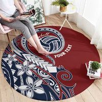 Polynesia Beach Volleyball Personalized Round Carpet Special