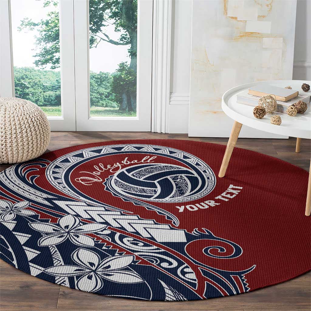 Polynesia Beach Volleyball Personalized Round Carpet Special