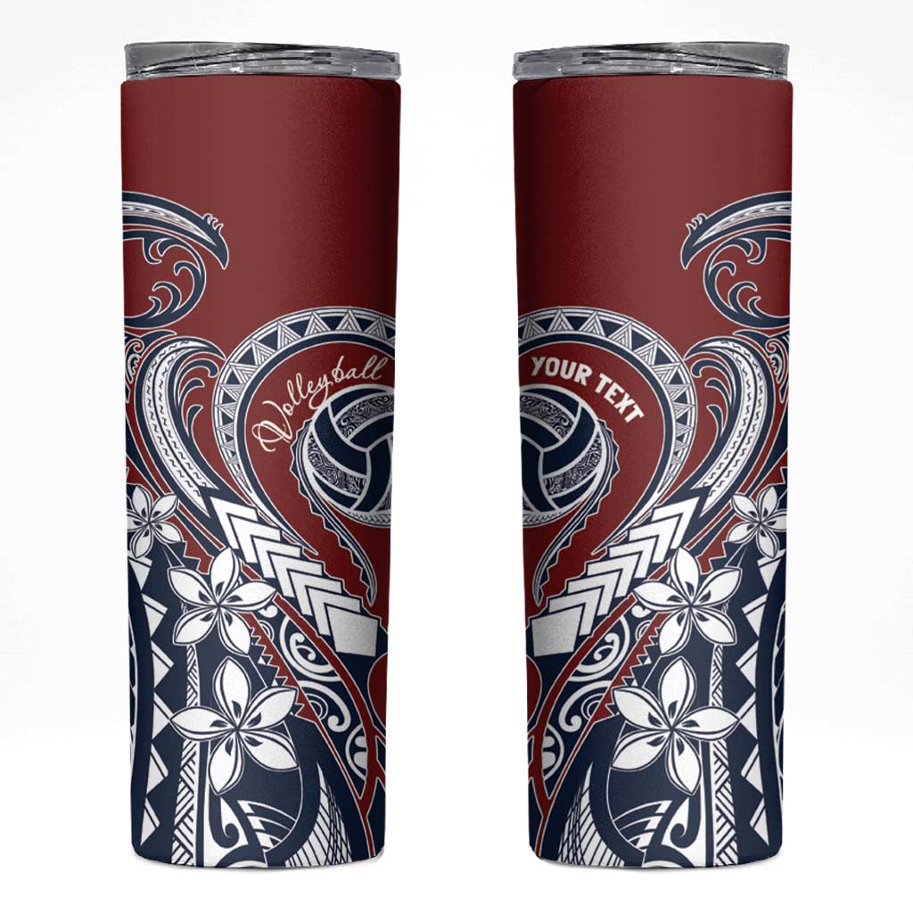 Polynesia Beach Volleyball Personalized Skinny Tumbler Special LT7 Red Blue - Polynesian Pride