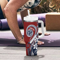 Polynesia Beach Volleyball Personalized Tumbler With Handle Special LT7 - Polynesian Pride