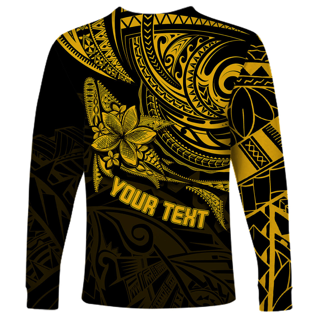 Personalised Father's Day Polynesian Long Sleeve Shirt Best Dad Ever - Gold LT7 - Polynesian Pride