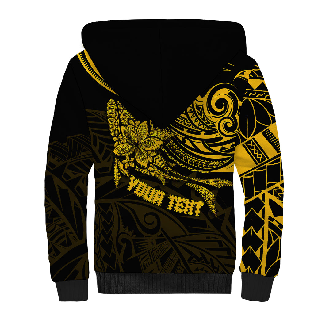 Personalised Father's Day Polynesian Sherpa Hoodie Best Dad Ever - Gold LT7 - Polynesian Pride