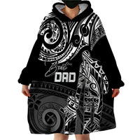 Personalised Father's Day Vanuatu Wearable Blanket Hoodie Polynesian Dad & Kid LT7 - Polynesian Pride