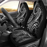 Polynesia Plumeria Lei Car Seat Cover Black Curves Motif