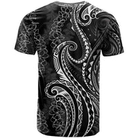 Polynesia Plumeria Lei T Shirt Black Curves Motif LT7 - Polynesian Pride