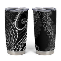 Polynesia Plumeria Lei Tumbler Cup Black Curves Motif LT7 Black - Polynesian Pride