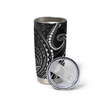 Polynesia Plumeria Lei Tumbler Cup Black Curves Motif LT7 - Polynesian Pride