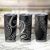 Polynesia Plumeria Lei Tumbler Cup Black Curves Motif LT7 - Polynesian Pride