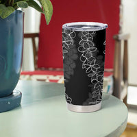 Polynesia Plumeria Lei Tumbler Cup Black Curves Motif LT7 - Polynesian Pride