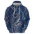Polynesia Plumeria Lei Hoodie Navy Blue Curves Motif