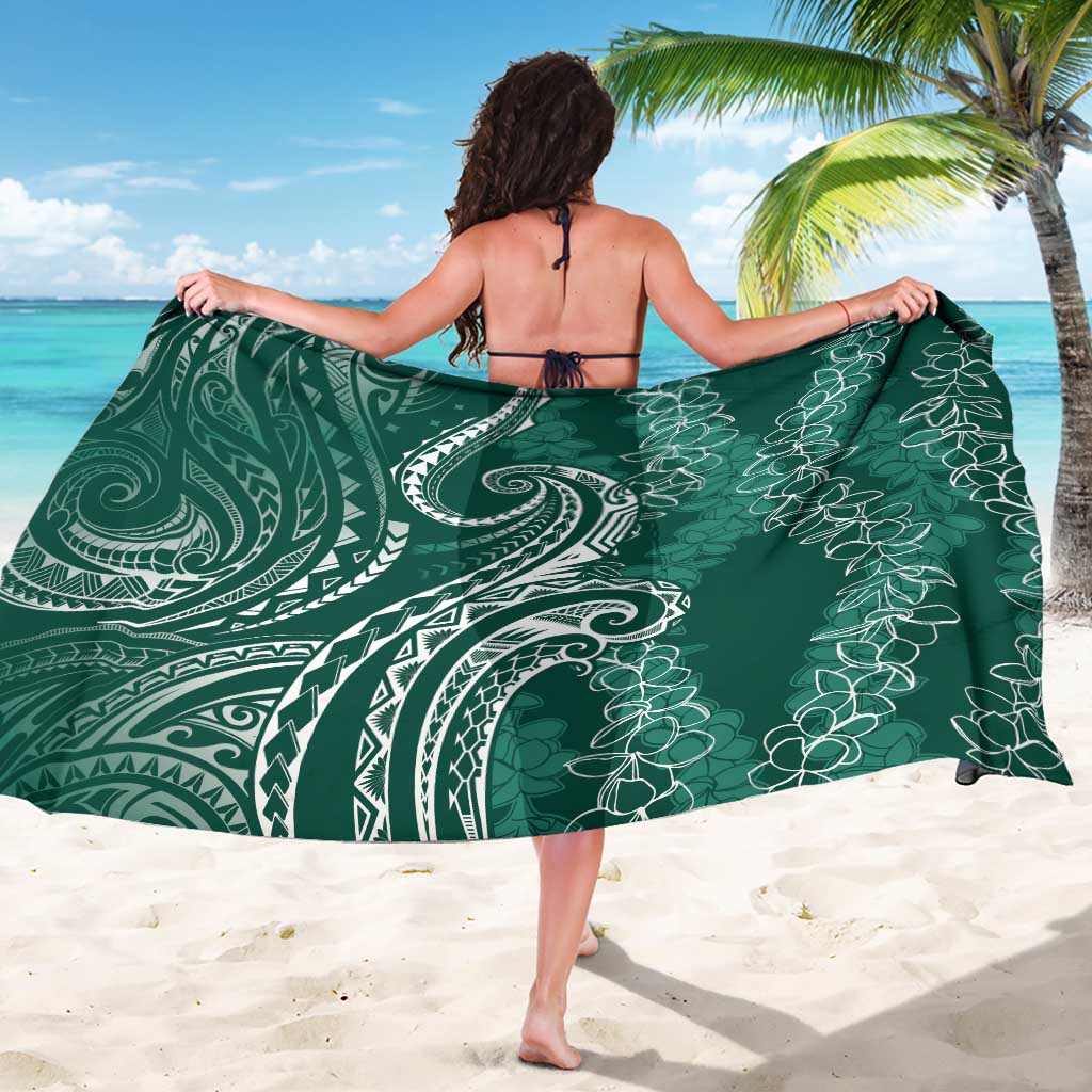 Polynesia Plumeria Lei Sarong Sage Green Curves Motif LT7 - Polynesian Pride