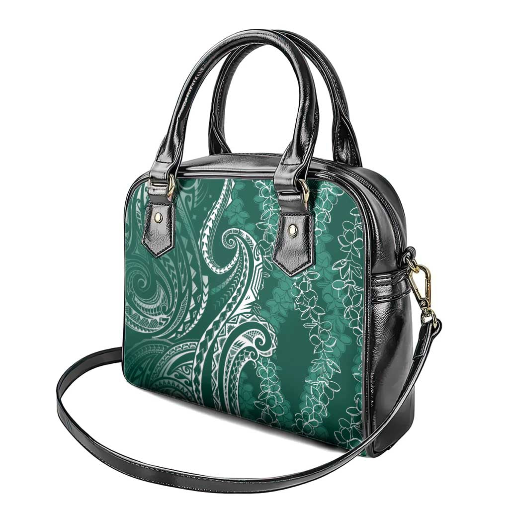 Polynesia Plumeria Lei Shoulder Handbag Sage Green Curves Motif LT7 - Polynesian Pride
